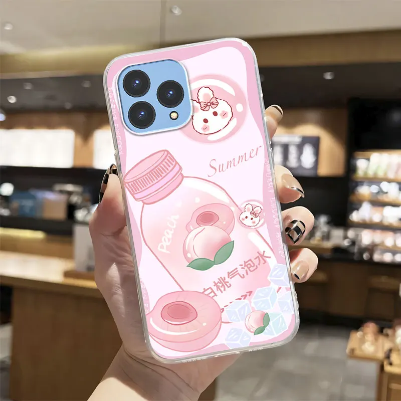 Luxury Transparent Shockproof Silicone Phone Case with Marble Flower Design