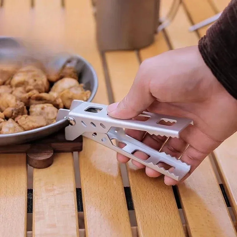 야외 캠핑 Anti-Scald 냄비 팬 그릇 그리퍼 하이킹 요리 피크닉 바베큐 조리기구 Anti-hot 핸들 홀더 클립 클램프