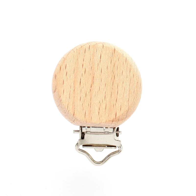 10 Stück Holz Baby Schnuller Halter Metall Clip Buche Baby Schnuller Clips Kette Zubehör Holz Beißring Spielzeug bpa kostenlos – Detail 6