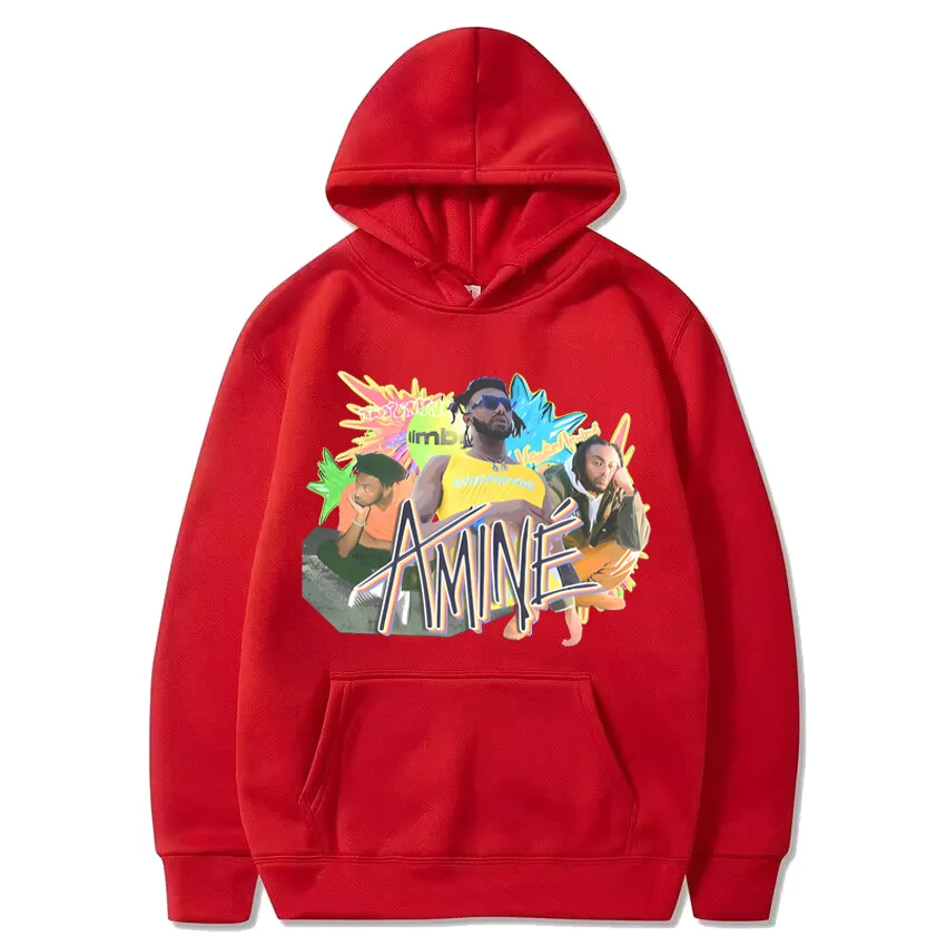 Amine Comfy Jumper w / Pouch Pocket Hoodie Men Women Rapper Hip Hop Streetwear Oversized Unisex Long sleeve Hooded Sweatshirt
