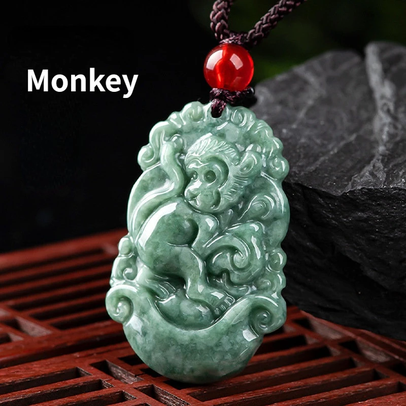 Jasper Pendant Natural A Goods Jadeite Twelve Chinese Zodiac Rat Tiger Hand-carved Custom Mascot Jewelry Necklace Gift