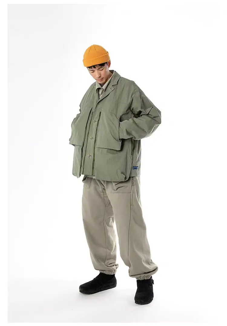 TMCAZ deformation layer multipocket jacket loose silhouette large front pockets light vintage effect gorpcore urban outdoor