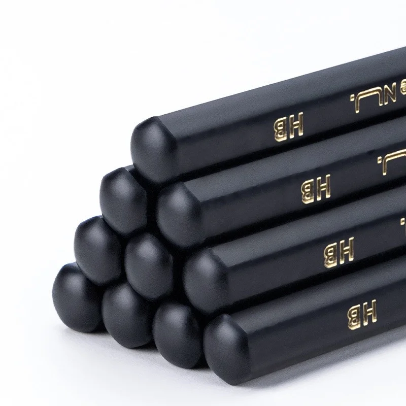 Juego de lápices de grafito de madera negra HB 2B, lápiz de escritura de oficina de plomo negro, paquete de 10 Uds., papelería de regalo - Imagen 6