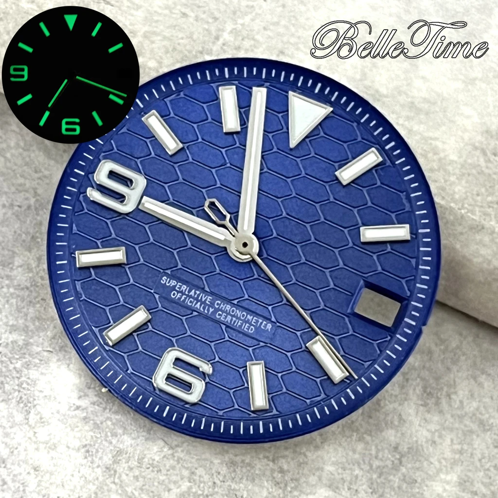 Honeycomb Green Luminous Dial for Watch Modification - 28.5mm