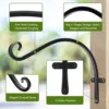 16 Inch Solid Thickened Outdoor Hanging Bracket Suitable for Birdhouse Plant Hook Flower Basket Iron Wall Forging 3