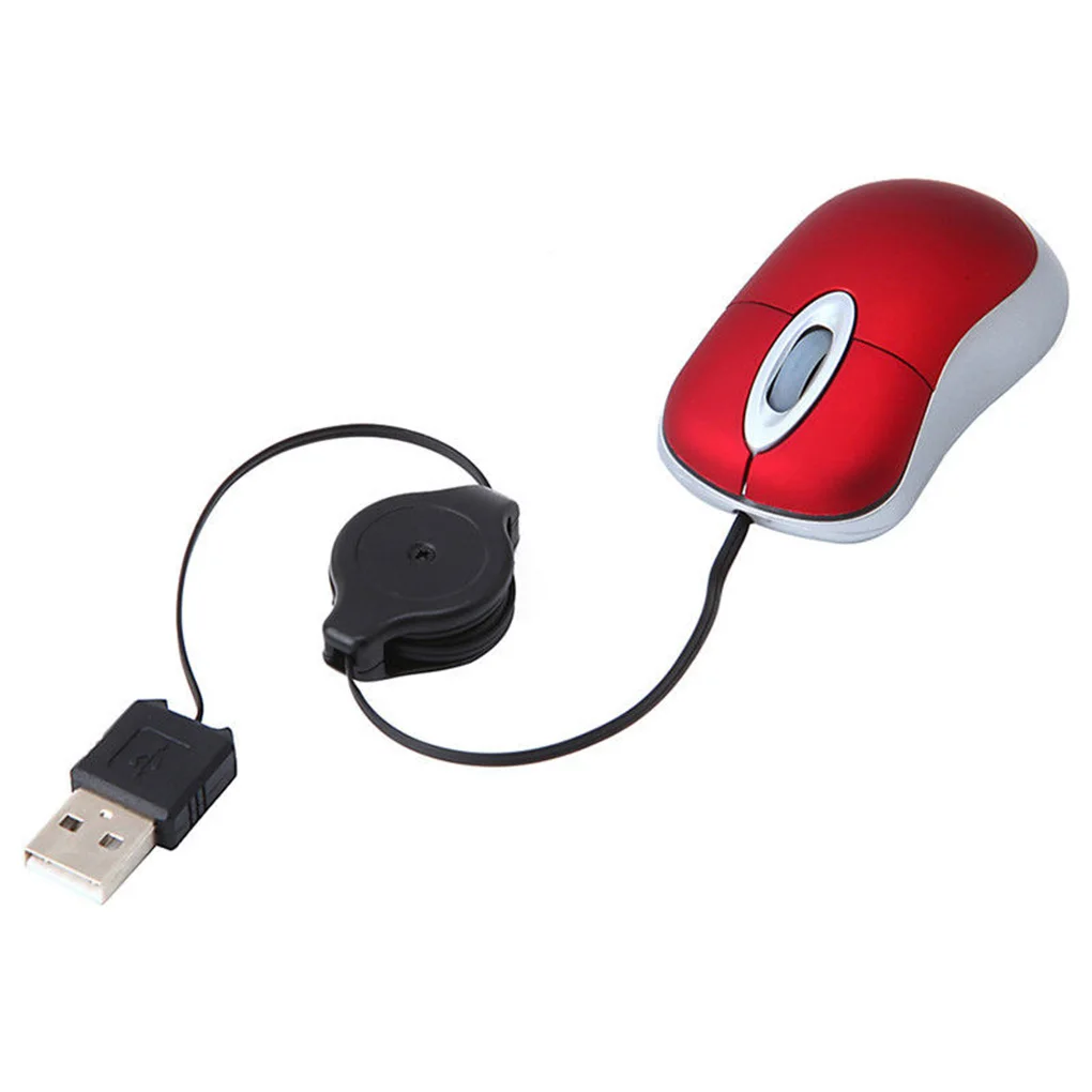 Retractable Mini Wired Mouse Ultra-lightweight Design USB Gaming Mice Computer peripheral accessories For PC Laptop