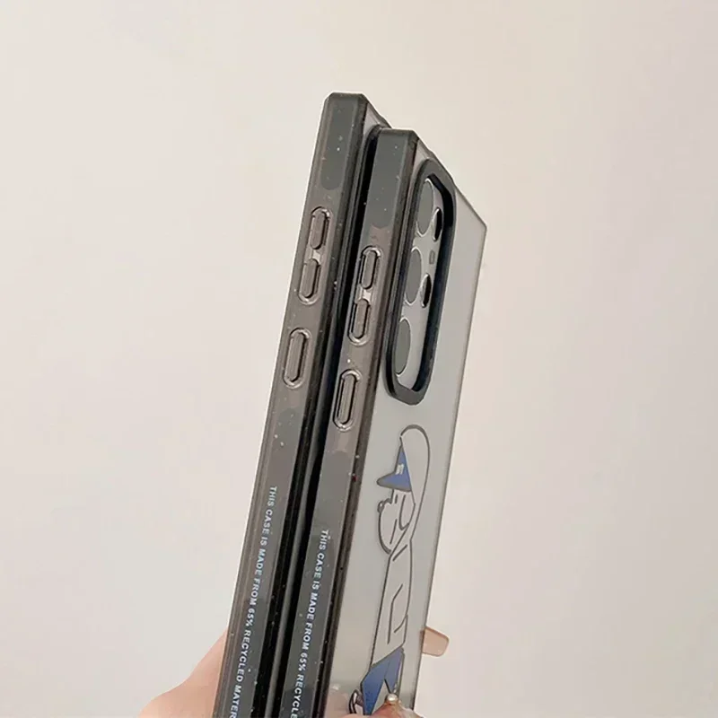 Skateboard Dog Acrylic Black Border Protective Case for Samsung Galaxy S 22 S23 S24 Ultra S22+ S23+ S24 Plus Shell