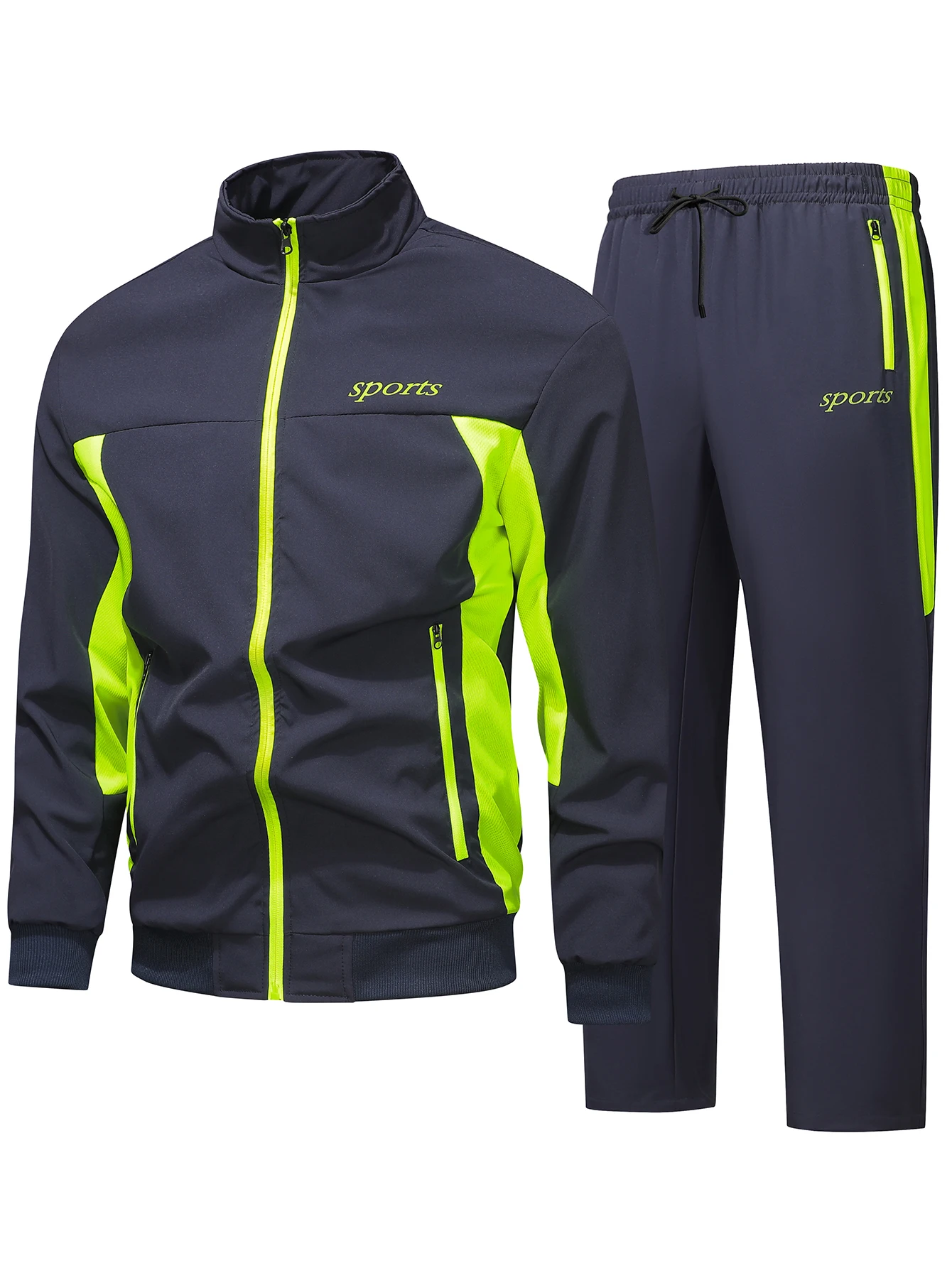 Men’s casual spring autumn tracksuit two-piece hip hop streetwear”