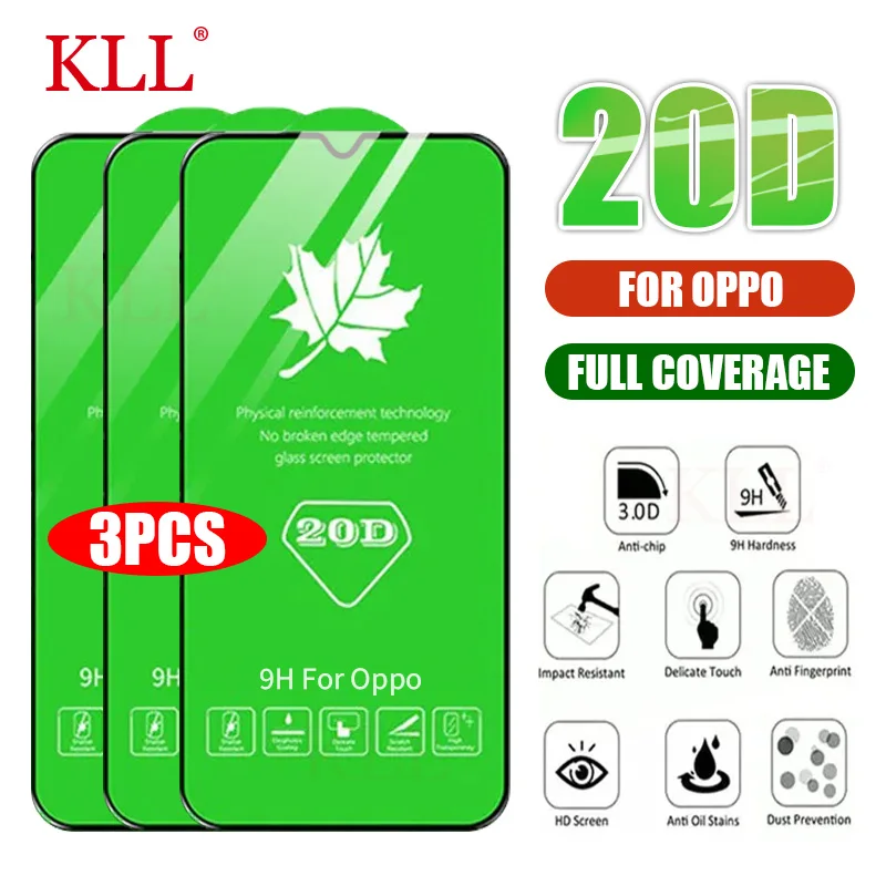 

1-3pcs 20D Full Cover Tempered Glass For OPPO A98 A38 A58 A78 Screen Protector for OPPO A77 A35 A15 A17 A55 A56 A36 A96 Glass