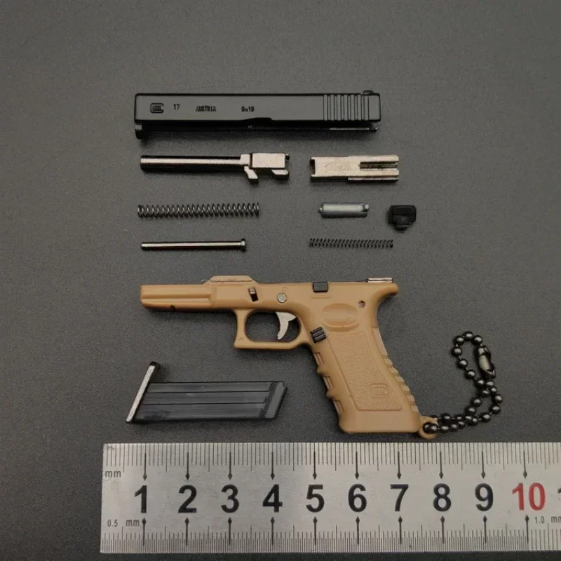 G17 Model Metal 1:3 Mini Gun Detachable DIY Alloy Keychain Pendant Ornaments Children and adult Pistol With Holster 4