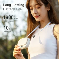 Vissko 2024 New 1800mAh Handheld Mini Fan Multifunction Neck Hanging Fans 5 Speed USB Rechargeable Fan with Display Screen 2