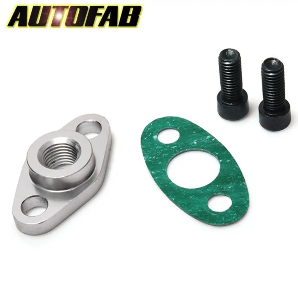 1/4 NPT Female Aluminum Oil Drain Turbo Flange T3 T4 T04 GT40 GT55 AF-TF002
