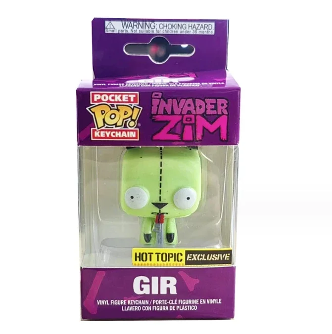 thumbnail image 4 of Funko POP Pocket Pop Keychain Invader Zim Gir Figura de vinilo Colección Modelo Juguetes para niños Regalo de cumpleaños, 4 of 5