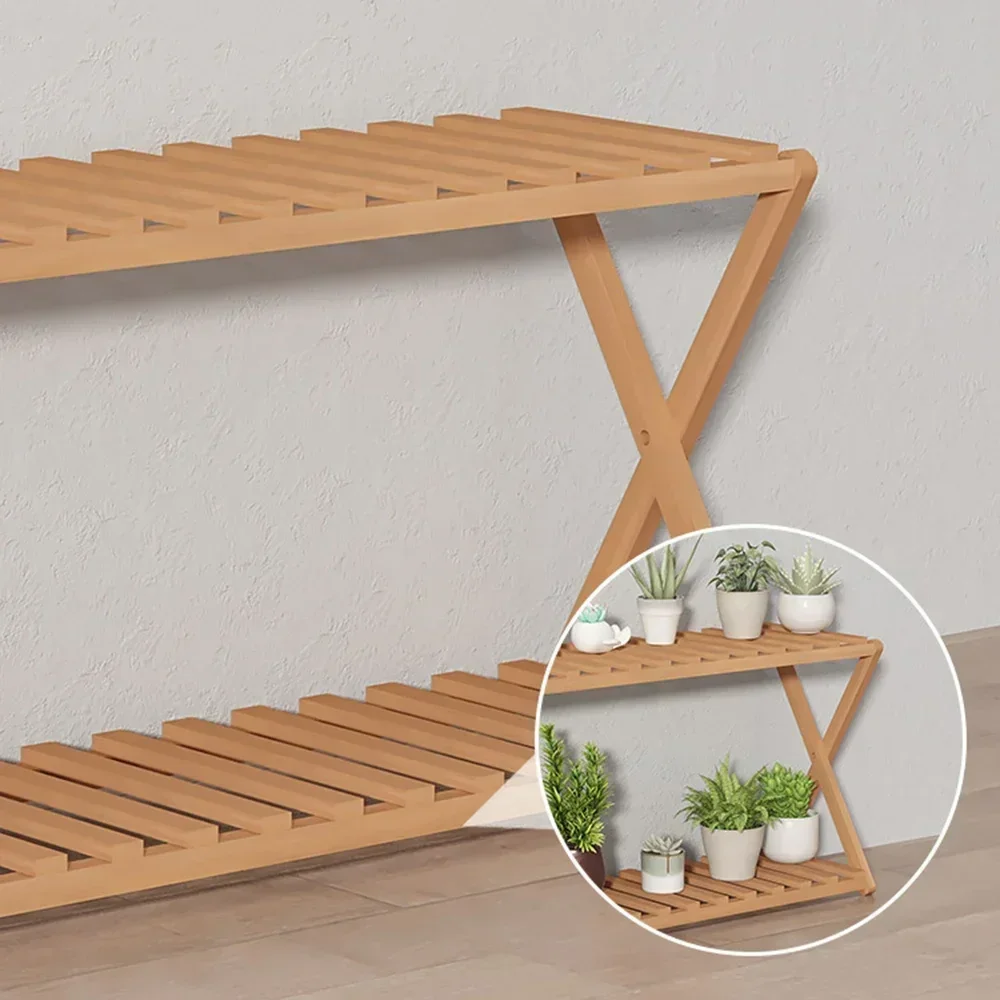 Succulent Flower Plant Rack Indoor Household Multi-layer Storage Rack Living Room Balcony Flower Pot Racks Bamboo Decorative