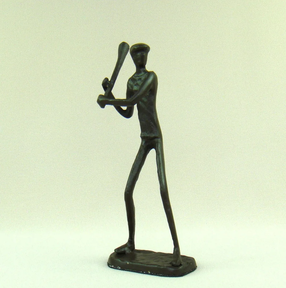 

Абстрактная чугунная бейсбольная статуя хиттера, металлическая фигурка Бэтмена ручной работы, спортивное украшение, аксессуары для художественного творчества и рукоделия