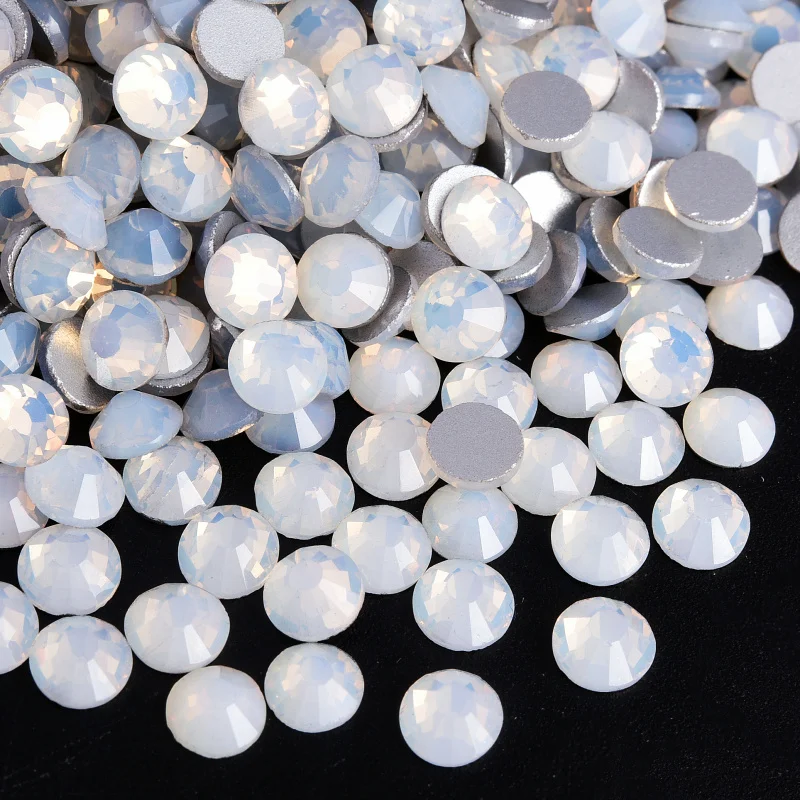 Blinginbox ss3-ss34 White Opal 3D Nail Art Rhinestones Flatback Glass Strass Crystal Non Hot Fix Rhinestone For DIY Nails H0007 2