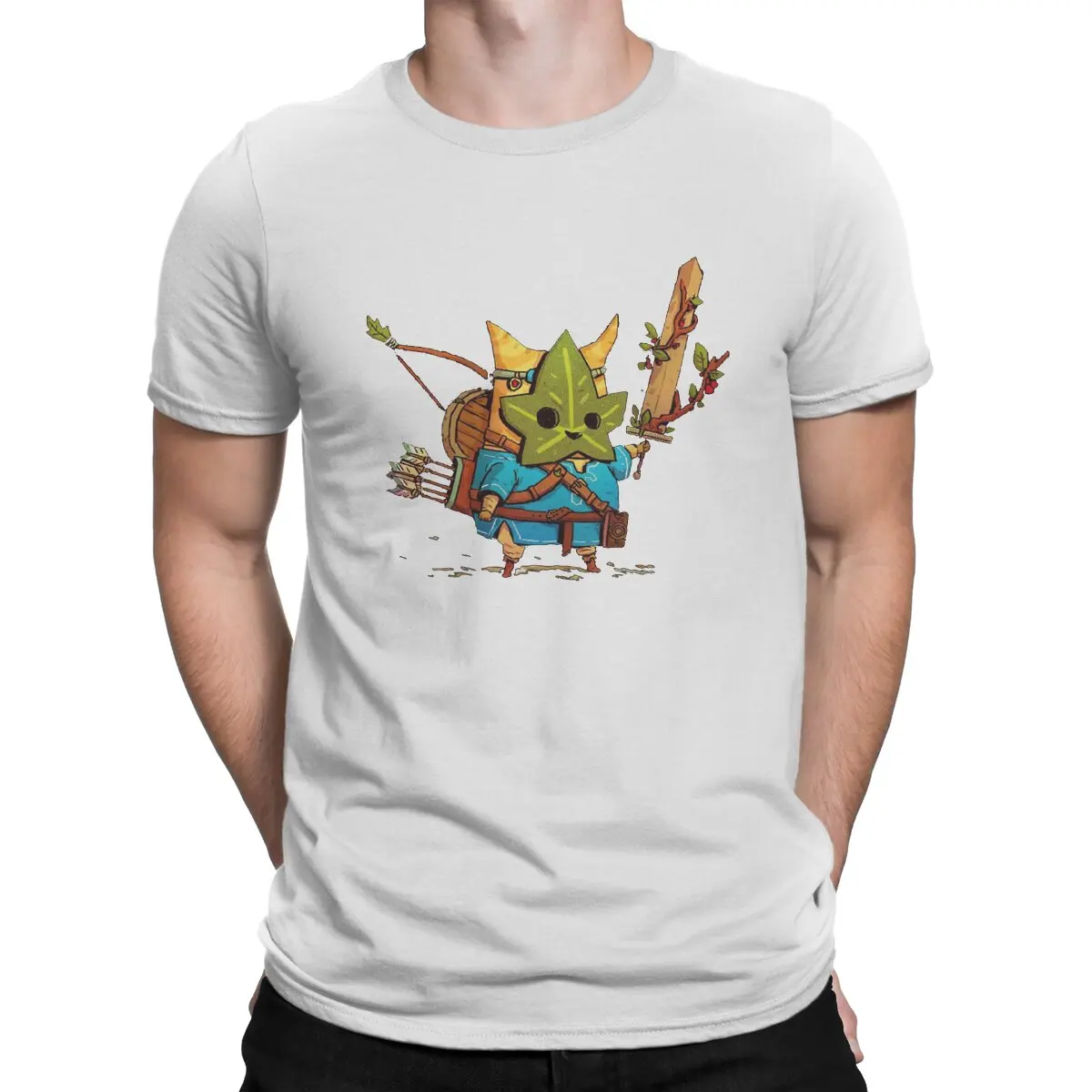 thumbnail image 1 of Camiseta Z-Zelda para hombre, nueva camiseta Korok de algodón puro con cuello redondo, regalos de cumpleaños únicos, ropa para exteriores, 1 of 7