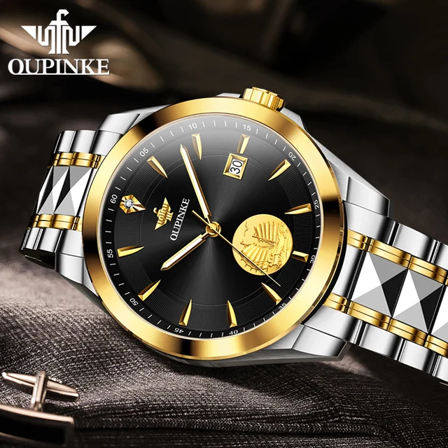 Genuine Gold Watch for Men Mechancial Automatic Wrist Watch Luxury Diamond Top Brand Sapphire Crystal Mirror Man Watch 2