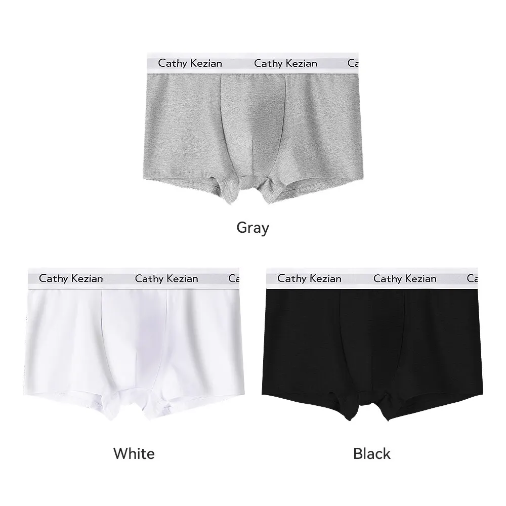 Boxer underwear men sports letters wide band breathable ventilate fashion fitness sports white black gray L XL XXL