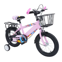 Vélo pour enfants de 14 pouces pour les enfants de 3 à 6 ans avec roues d'apprentissage, panier, siège réglable et pneus antidérapants 1