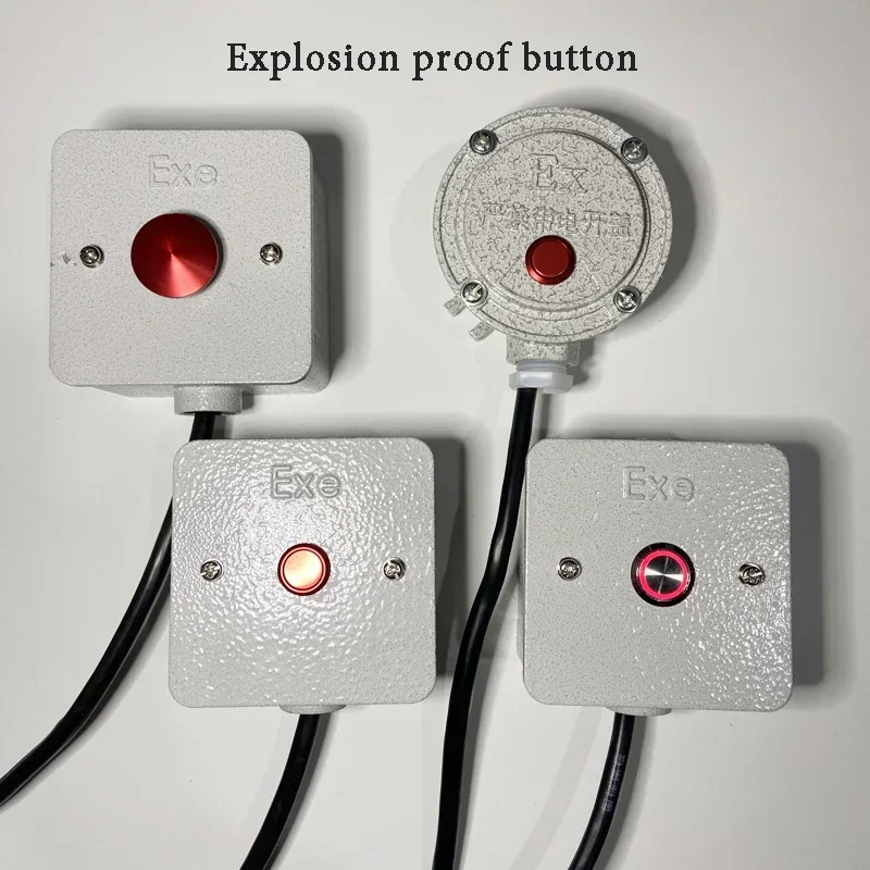 1Pcs Metal Case Explosion Proof Button NC/NO Dry Contact Output Auto Reset Security Alarm Emergency Button Power Switch