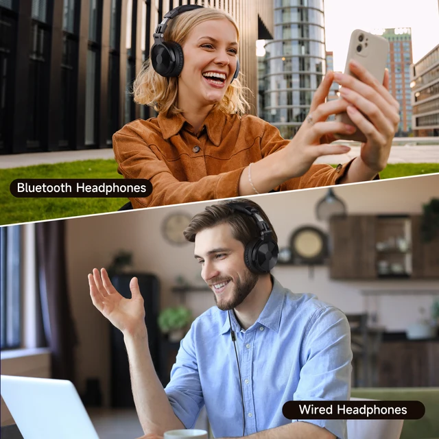 OneOdio Pro C Wireless Headphones, 110H Playtime, Bluetooth 5.2, Foldable with Mic 4