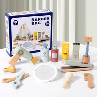 Wooden simulation makeup, playing house, children's toys, hair dryer, cosmetics, princess dressing, girl's birthday 6