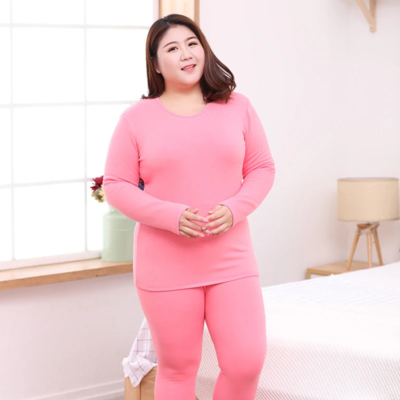 Women's Thicken Long Johns, Warm, Stretchy Thermals set, Fleece Velvet Underwear Set, Winter Clothing, Oversize, Plus Size, 6XL