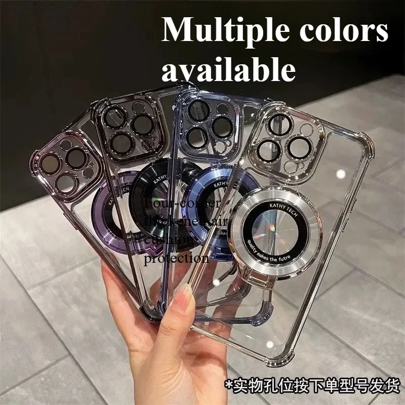 Rotatable Magnetic Stand Phone Case with Anti-Fall Protection and Plating Finish