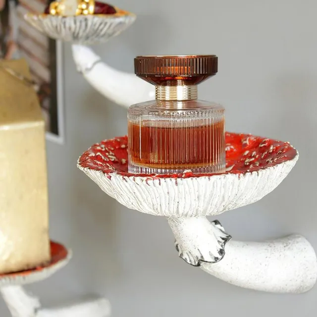 Gomba Függő Polc Amanita Gombás Alak Fal Úszó Dekoratív Polcok Otthoni Dekorációs Díszek Fali Függéshez