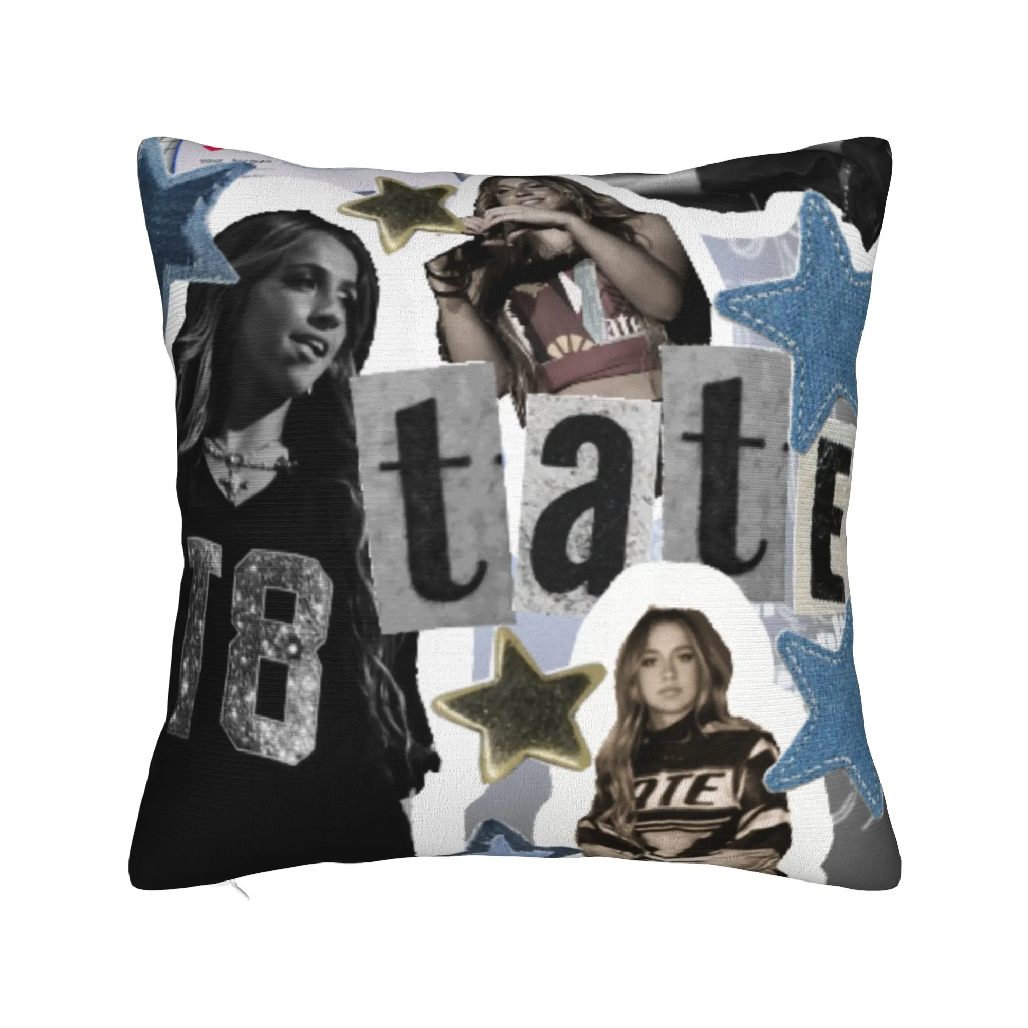 Decorative Pillowcase Featuring Pop Singer Tate McRae - Square Style Multi-Size
