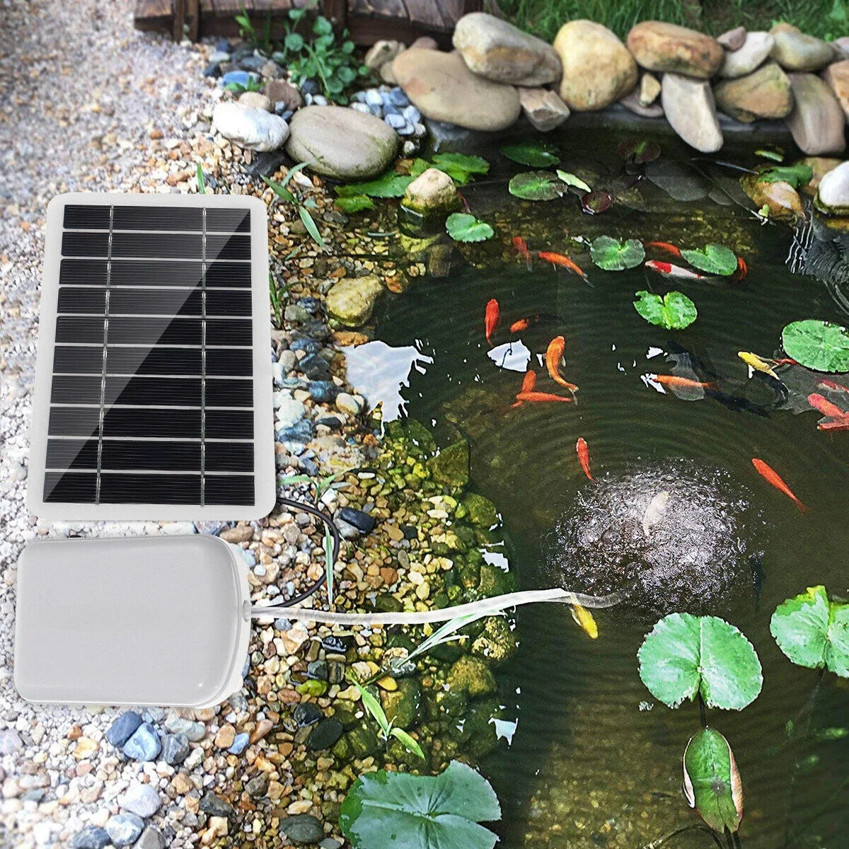 20W Solar Power Oxygenator 5V Water Oxygen Pump Pond Aerator Aquarium Air Pump Solar Panel + Oxygen Set for Fish Tank