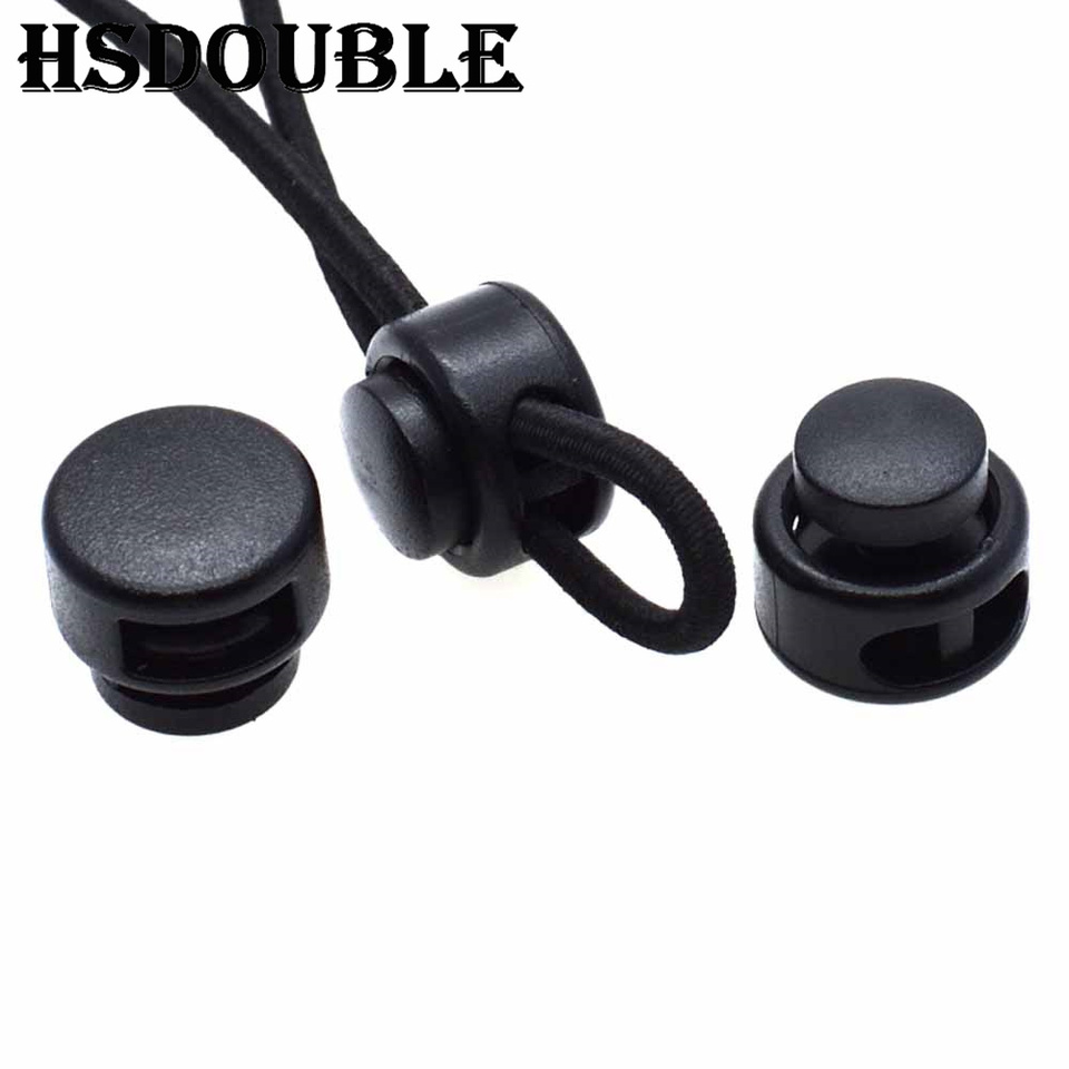 10 Pcs/Pack Cord Lock Toggle Clip Stopper Plastic Black For Bags/Garments Size:15mm*14mm