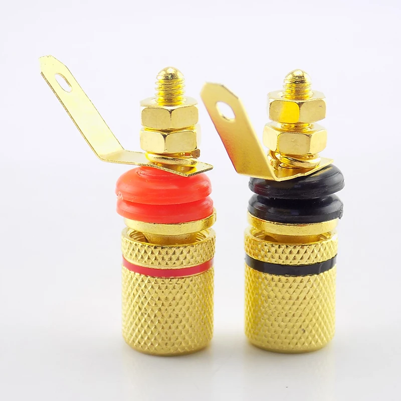 

Insulation Sound Terminals 1pair Gold-Plated Banana Plugs Anti-impact Speaker Terminals Banana Jack Socket Q1