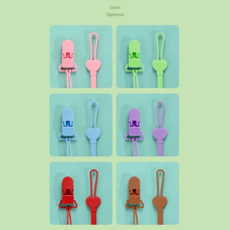 Chain Fastened Strap for Baby Pacifier SiliconeTeething Clip Newborn Teether Chain Nipple Holder Nursing Accessories