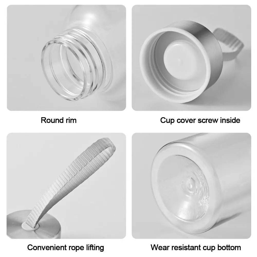 1 Stück Transparente Plastik-Wasserflasche zum Trinken, Tragbare Sport-Tee-Kaffee-Tasse, Küchenzubehör, Kinder-Wasserflasche für Schule und Büro – Detail 7