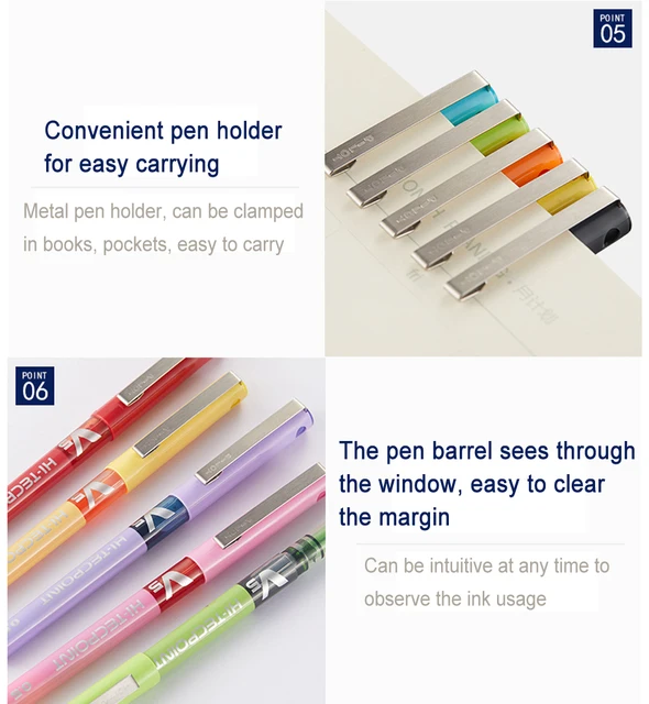 PENNE PILOT Hi-Tecpoint V5 - Set 3 Penne A Sfera Punta Fine 0.3 Mm, Colore Verde, Clip Metallica - Foto 5