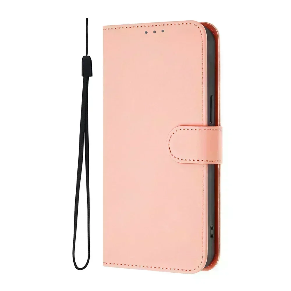 Classic Solid Color Leather Flip Wallet Phone Case