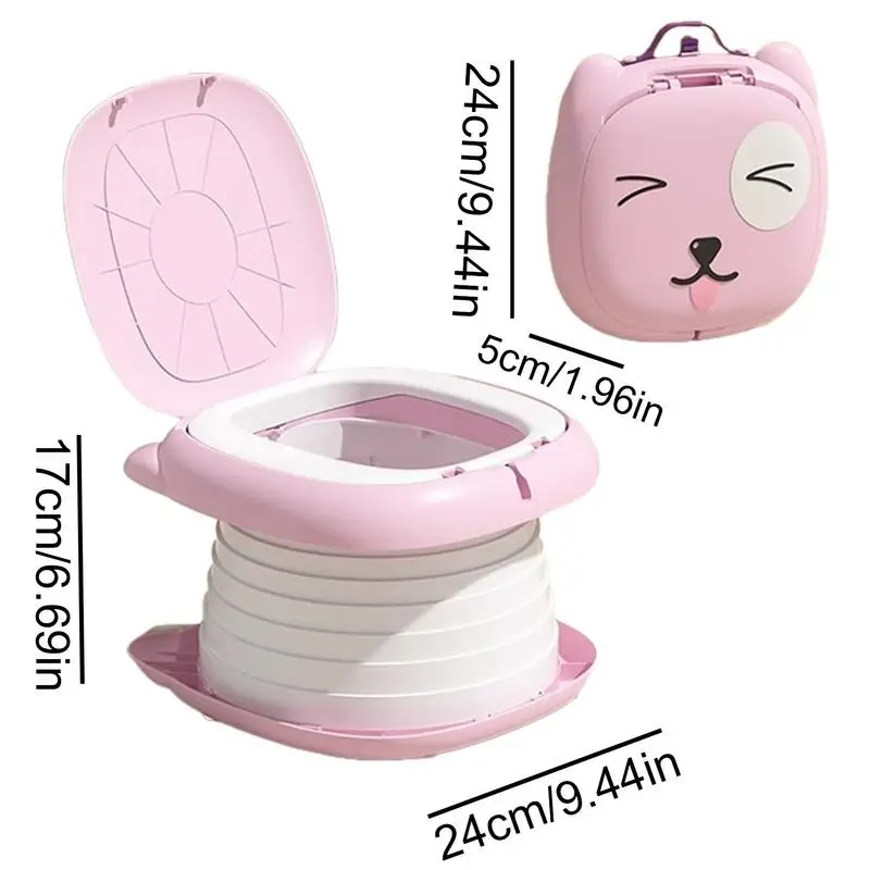 Portable Toddler Potty Folding Travel Car Potty Folding Portable Potty For Travel Small & Convenient With Absorbent Paper 6