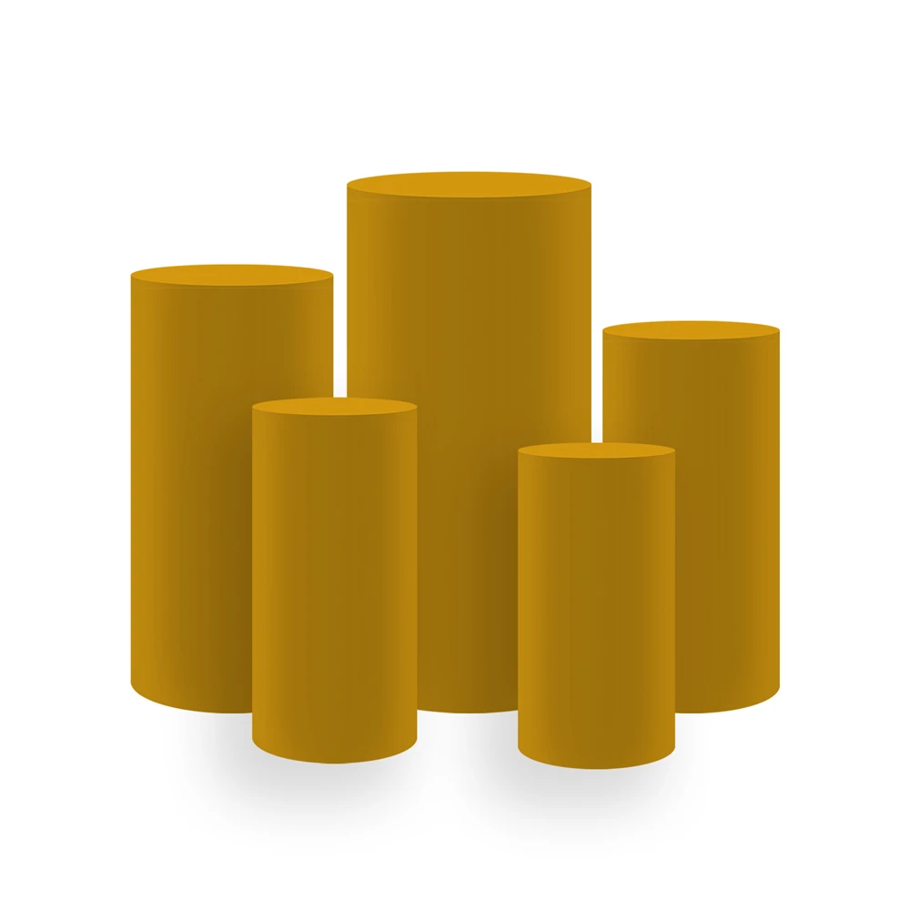 

Желтые цилиндрические накладки на стойку для украшения дня рождения, вечеринки, свадьбы, реквизит из эластичной ткани HP-111