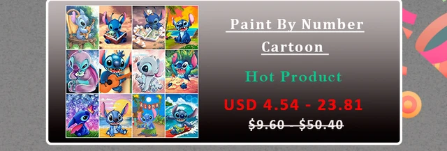 Disney Paint By Number Kit Stitch Painting By Numbers Cartoon With