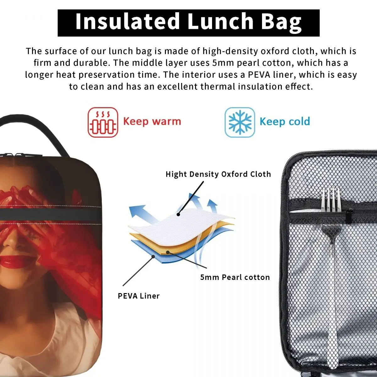 Ariana Grandes Eternal Sunshine Thermal Insulated Lunch Bag for Picnic Portable Food Container Bags Thermal Cooler Food Box
