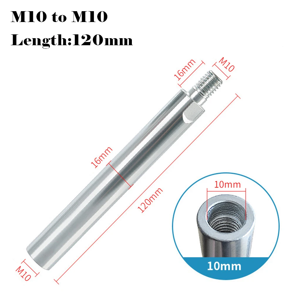 

Brand New Adapter Rod Accessories Inlaid Steel M10 Polishing Pad Thread Connection Angle Grinder Extension Rod