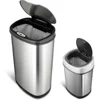 Automatic Touchless Infrared Motion Sensor Trash Can Combo Set, Stainless Steel Base (Oval, Silver/Black Lid) Quality Materials 6