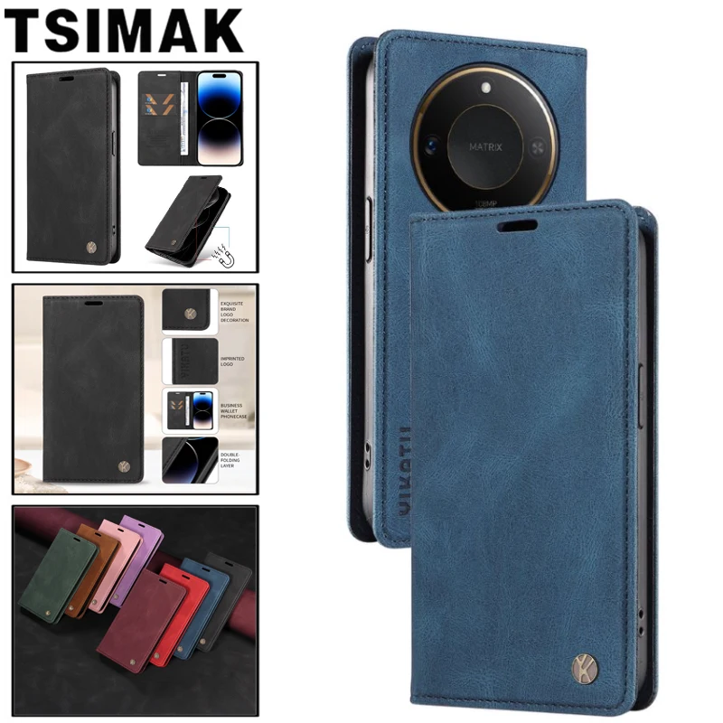 Leather Flip Wallet Cover - Elegant Design