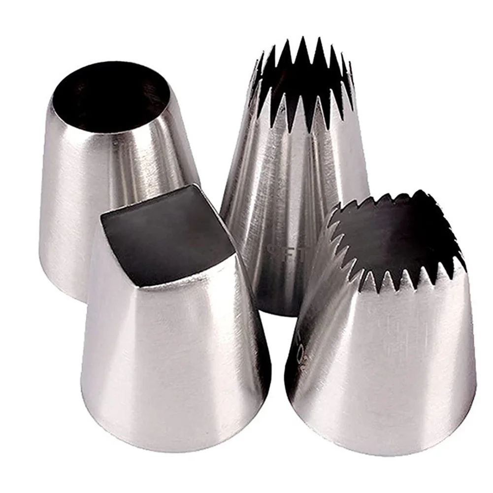 

4pcs Professional Stainless Steel Cake Decorating Tip 4 Shapes For Decoration Cake Baked Desserts Home Kitchen Tools Parts