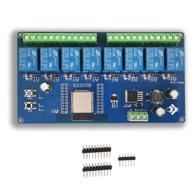 

Блок питания DC5-30 в, ESP32, Wi-Fi, Bluetooth, BLE, 8-полосный релейный модуль, ESP32-WROOM дополнительная плата разработки