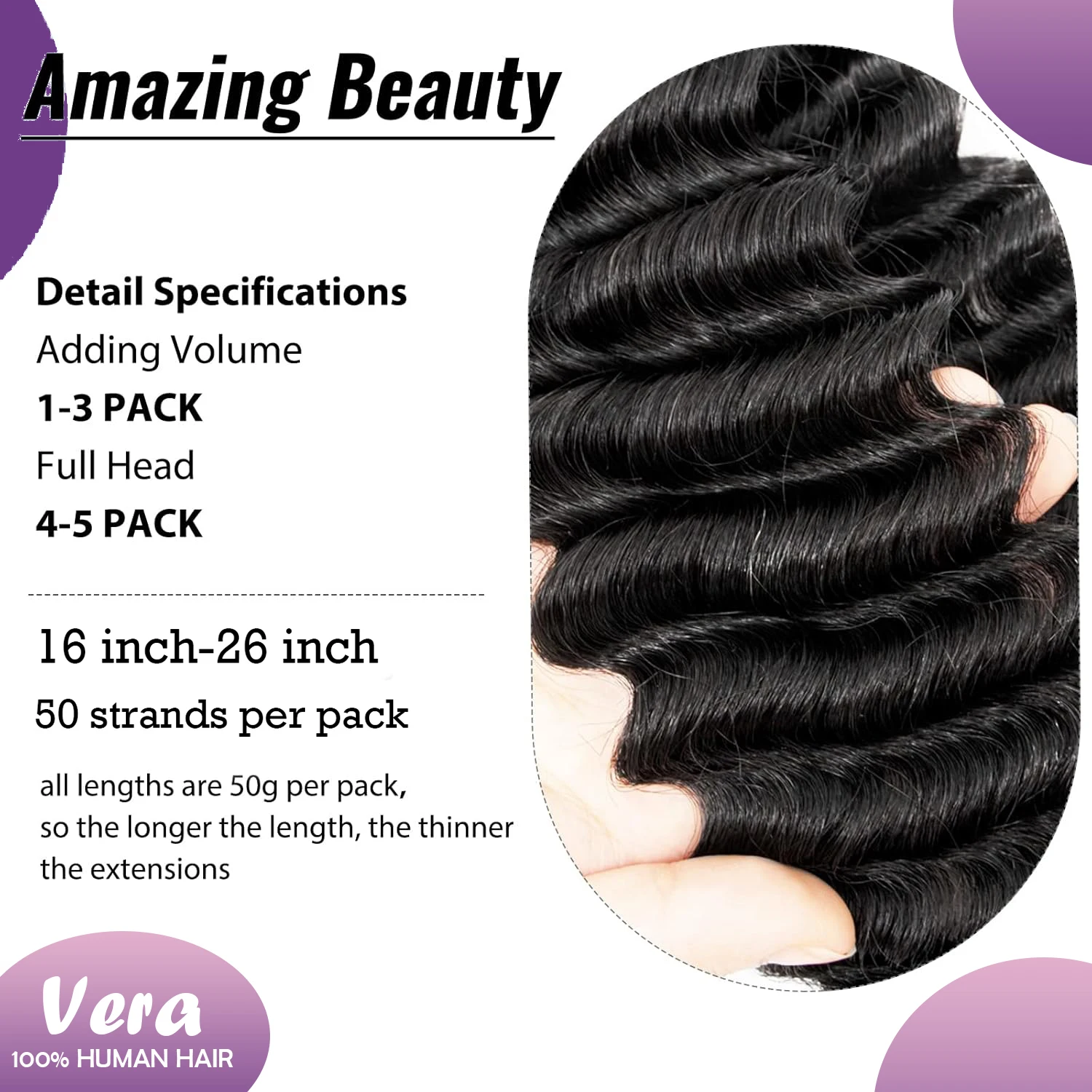 Microlink Deep Wave I Tip Human Hair Extension Pre Bonded Curly Brazilian Remy Hair Micro Stick I Tip Human Natural Black