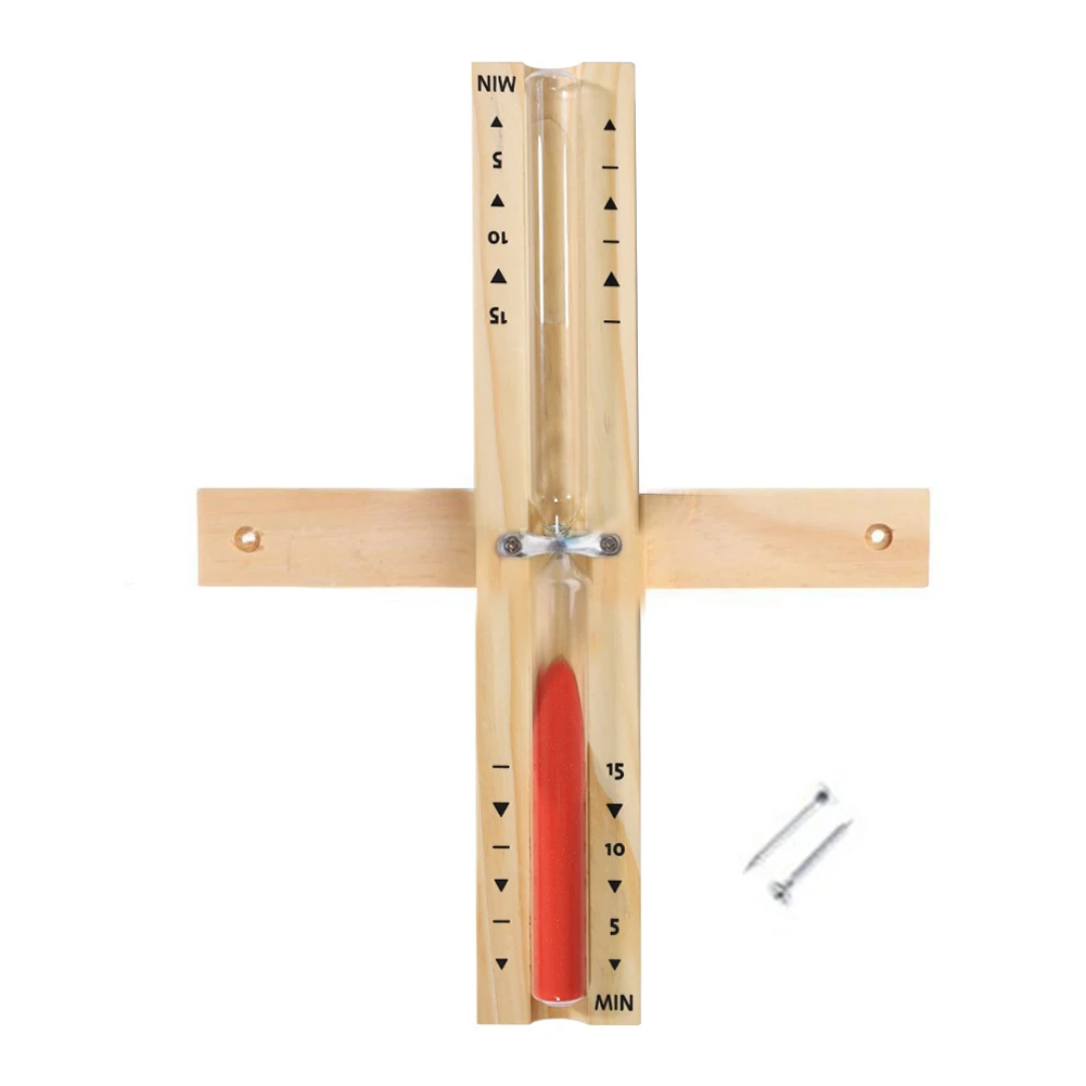 1pcs Sauna 15 Minute Hourglass Sand Timer Wooden Clock Rotating Sandglass For Sauna SPA Room High Heat And Steam Resistance 6