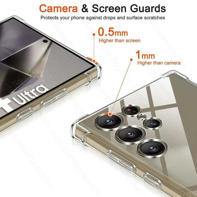 Crystal Clear Shockproof TPU Soft Case with Airbag Protection